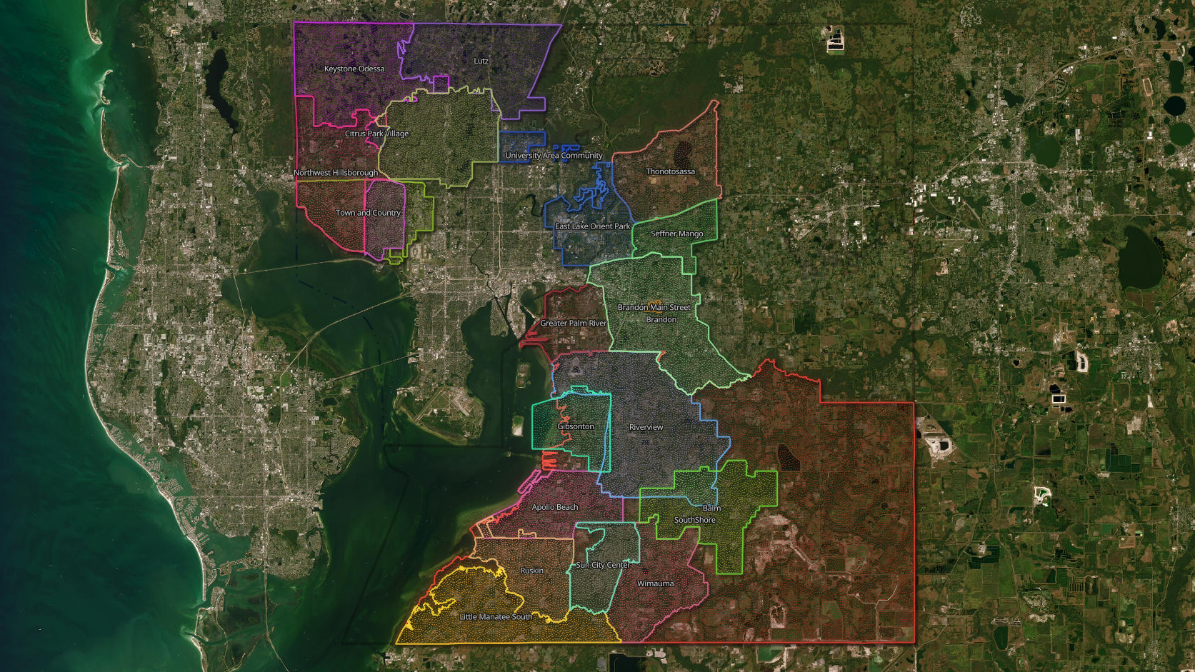 static screenshot of Arc story map of Hillsborough County community plans
