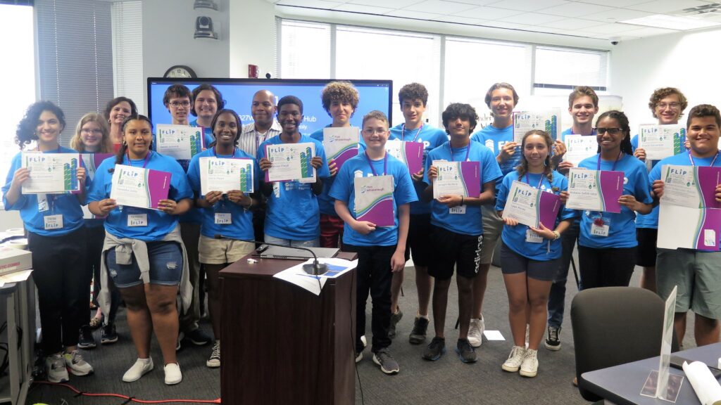 group of flip participants posing with their certificates