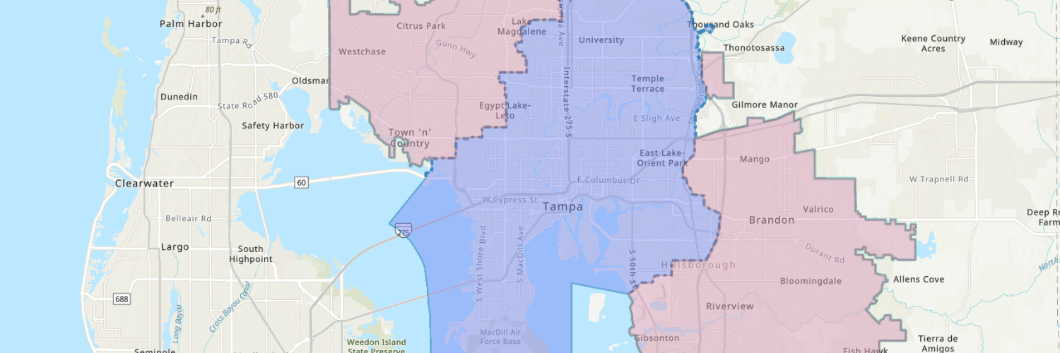 Urban service area map of Hillsborough County